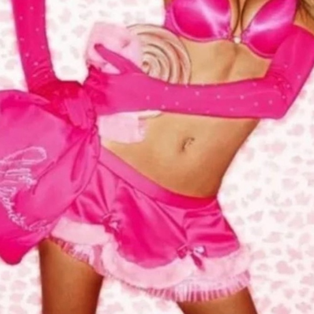 Iconic Victoria Secret Santa Skirt Pink and White